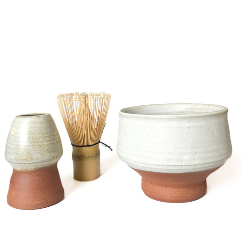 Ensemble à matcha blanc mat - artisan local